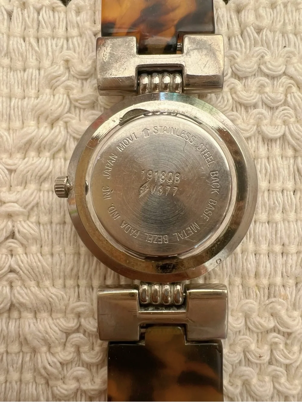 Women's Tortoiseshell-Link Watch in Brown and Silver